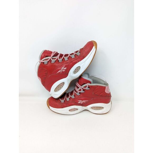 Reebok Question Mid Girls M44062 Scarlet Light Pink White - Picture 6 of 9
